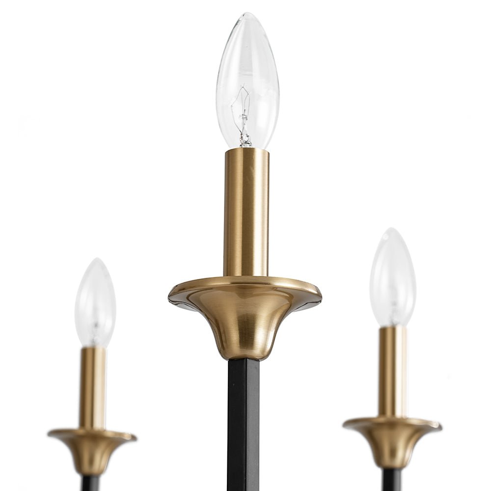 French Modern Iron 8-Light Candle Chandelier
