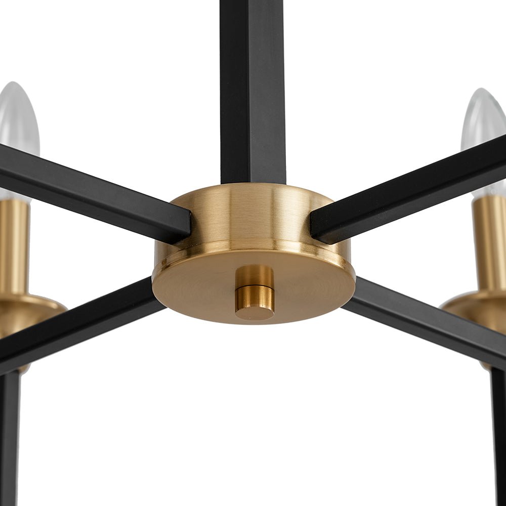 French Modern Iron 8-Light Candle Chandelier