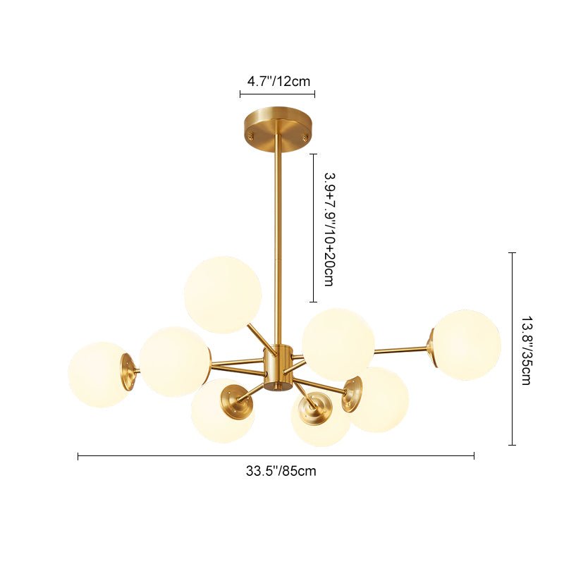 Frosted Glass Globe Sputnik Chandelier