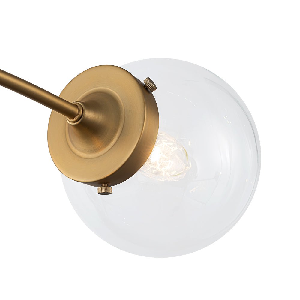 Funky 5-Light Seesaw Arched Arm Glass Globe Semi Flush Chandelier