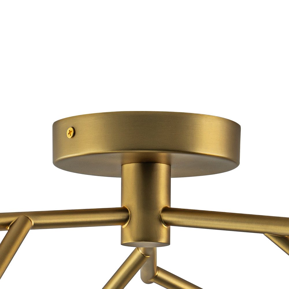 Funky Branch Style 6-Light Clear Glass Bubble Semi Flush Mount