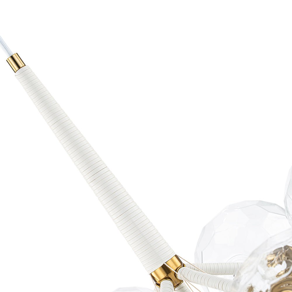 Funky Cluster Clear Faceted Glass Orb Bubble Chandelier