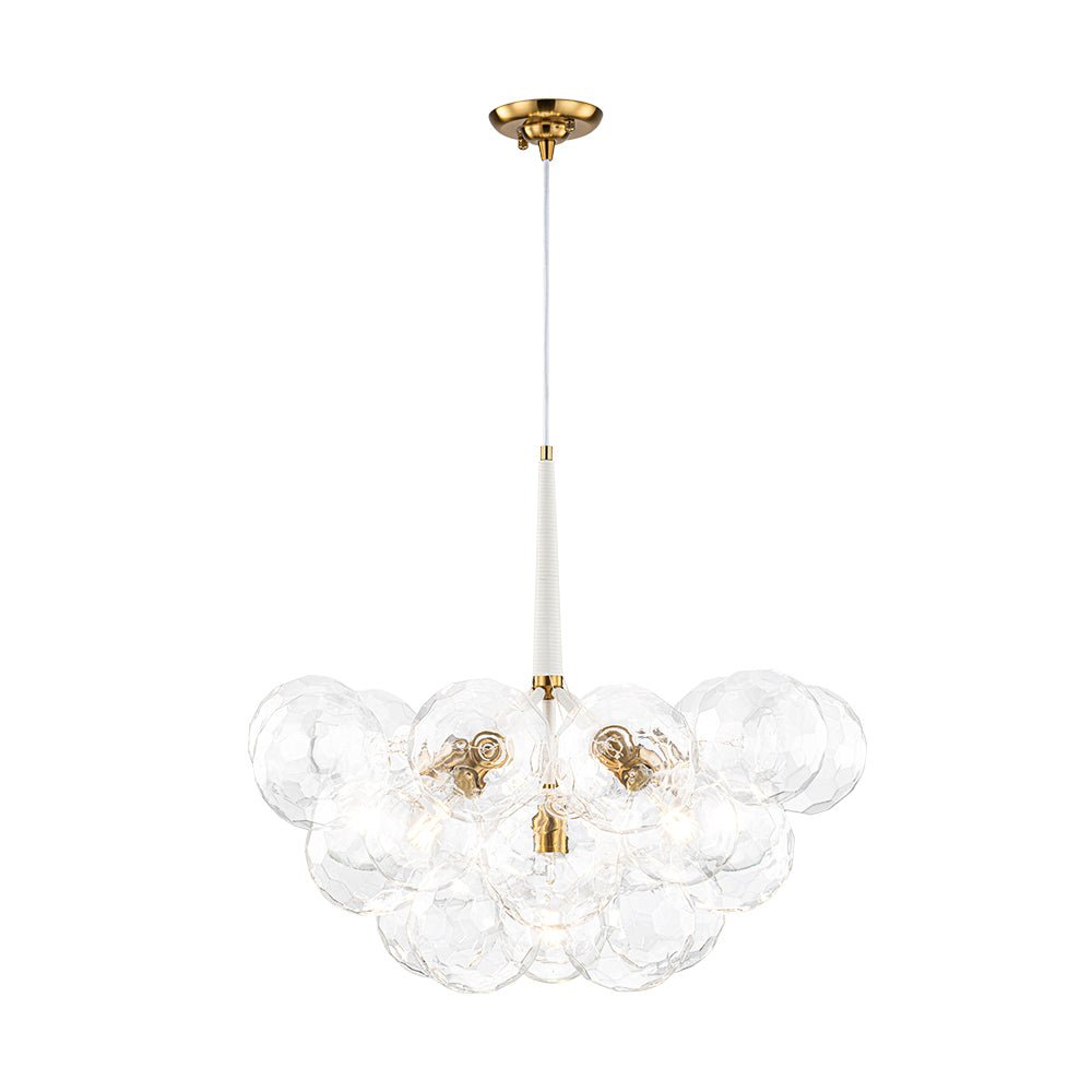 Funky Cluster Clear Faceted Glass Orb Bubble Chandelier