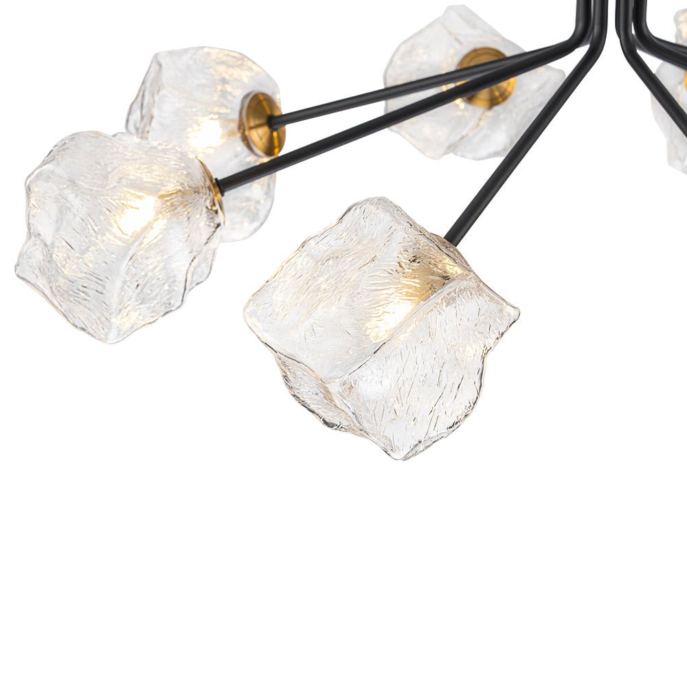 Funky Eclectic Frozen Icy Style Black Sputnik Chandelier