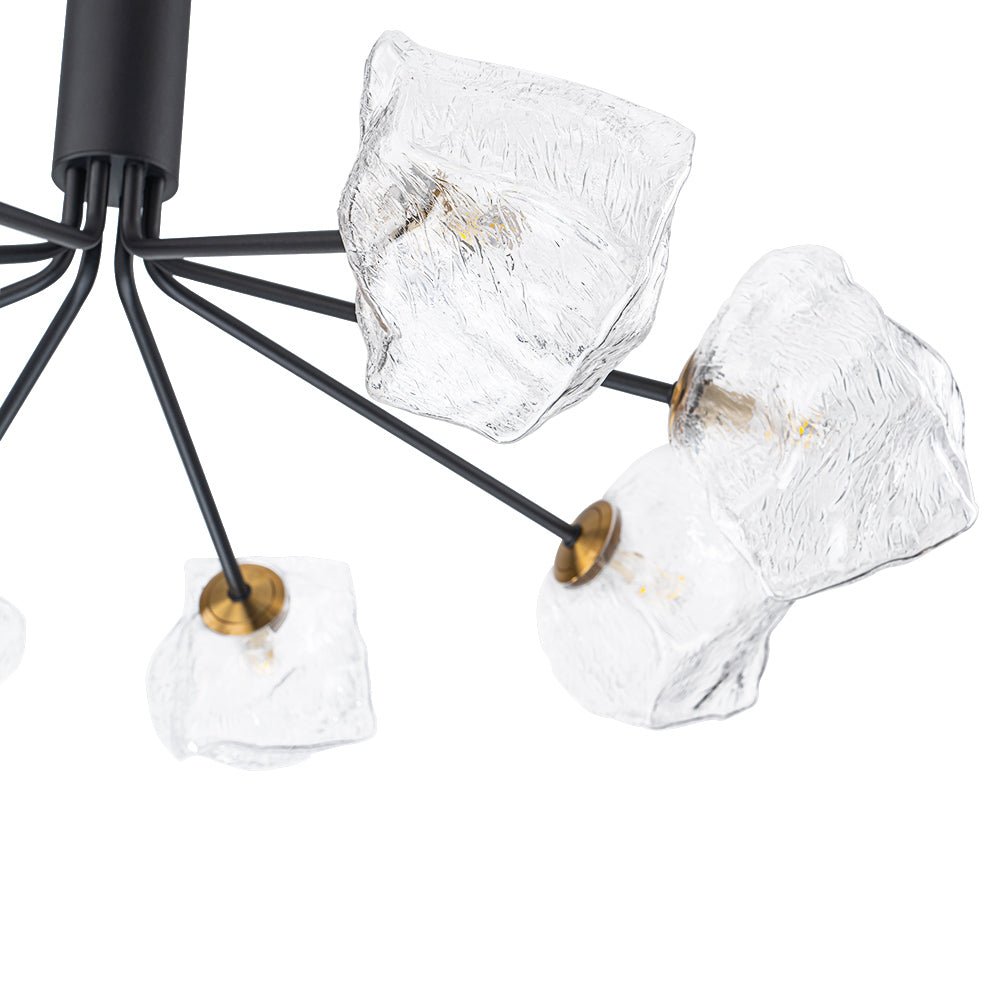 Funky Eclectic Frozen Icy Style Black Sputnik Chandelier