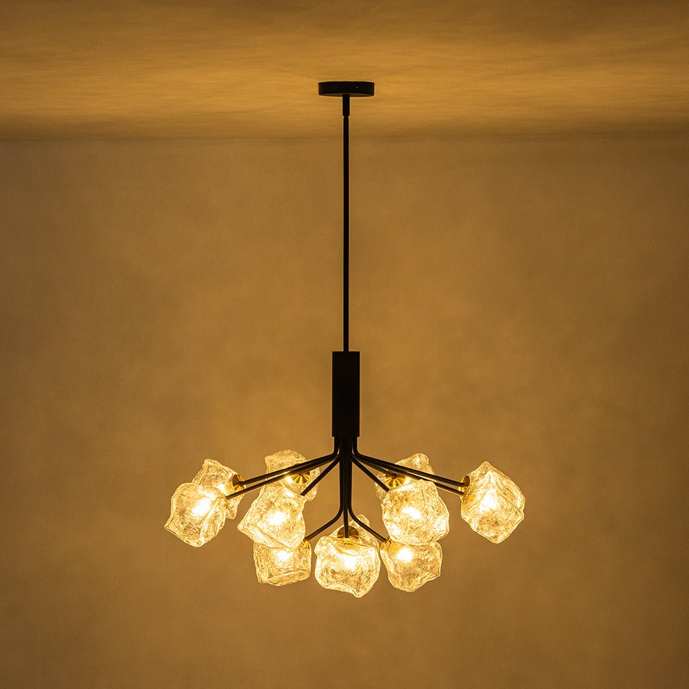 Funky Eclectic Frozen Icy Style Black Sputnik Chandelier