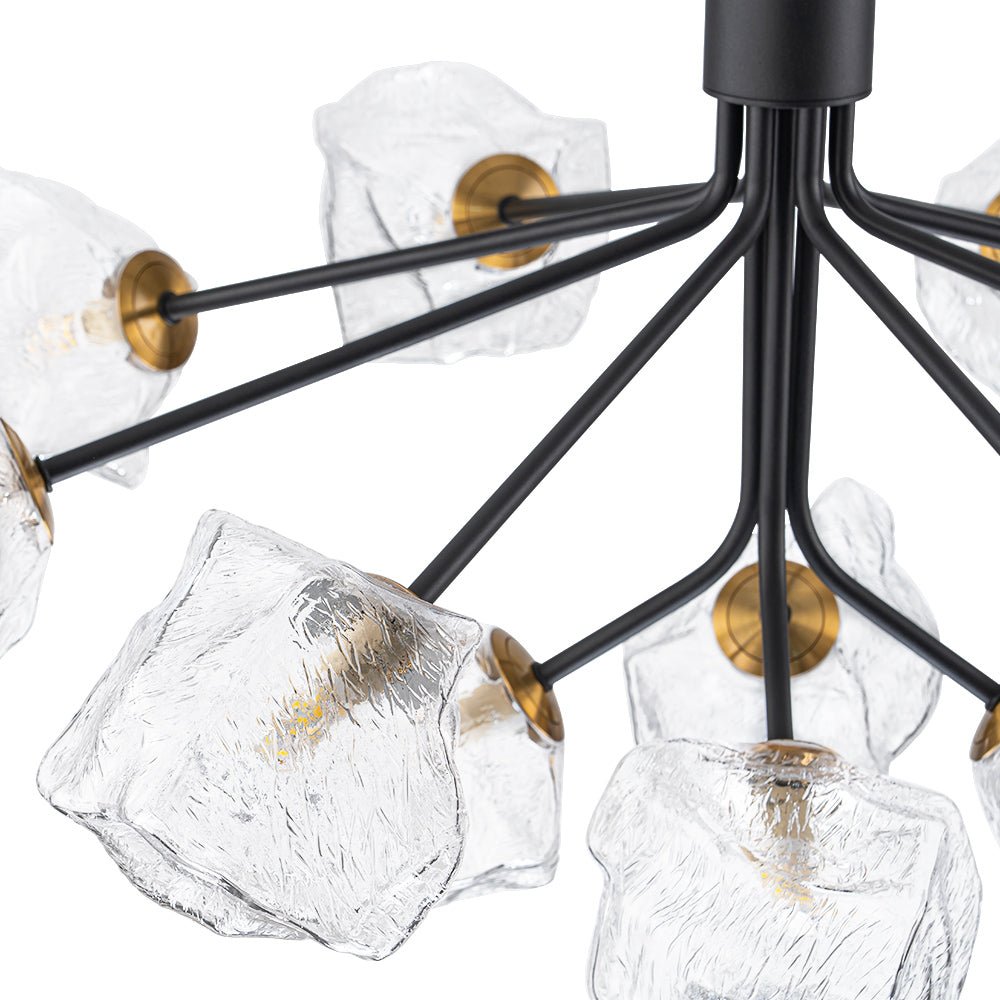 Funky Eclectic Frozen Icy Style Black Sputnik Chandelier