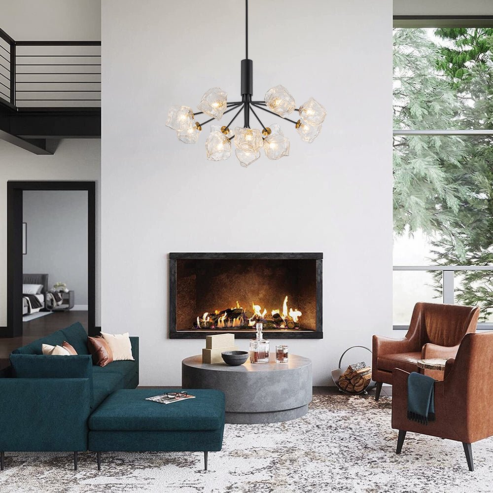 Funky Eclectic Frozen Icy Style Black Sputnik Chandelier