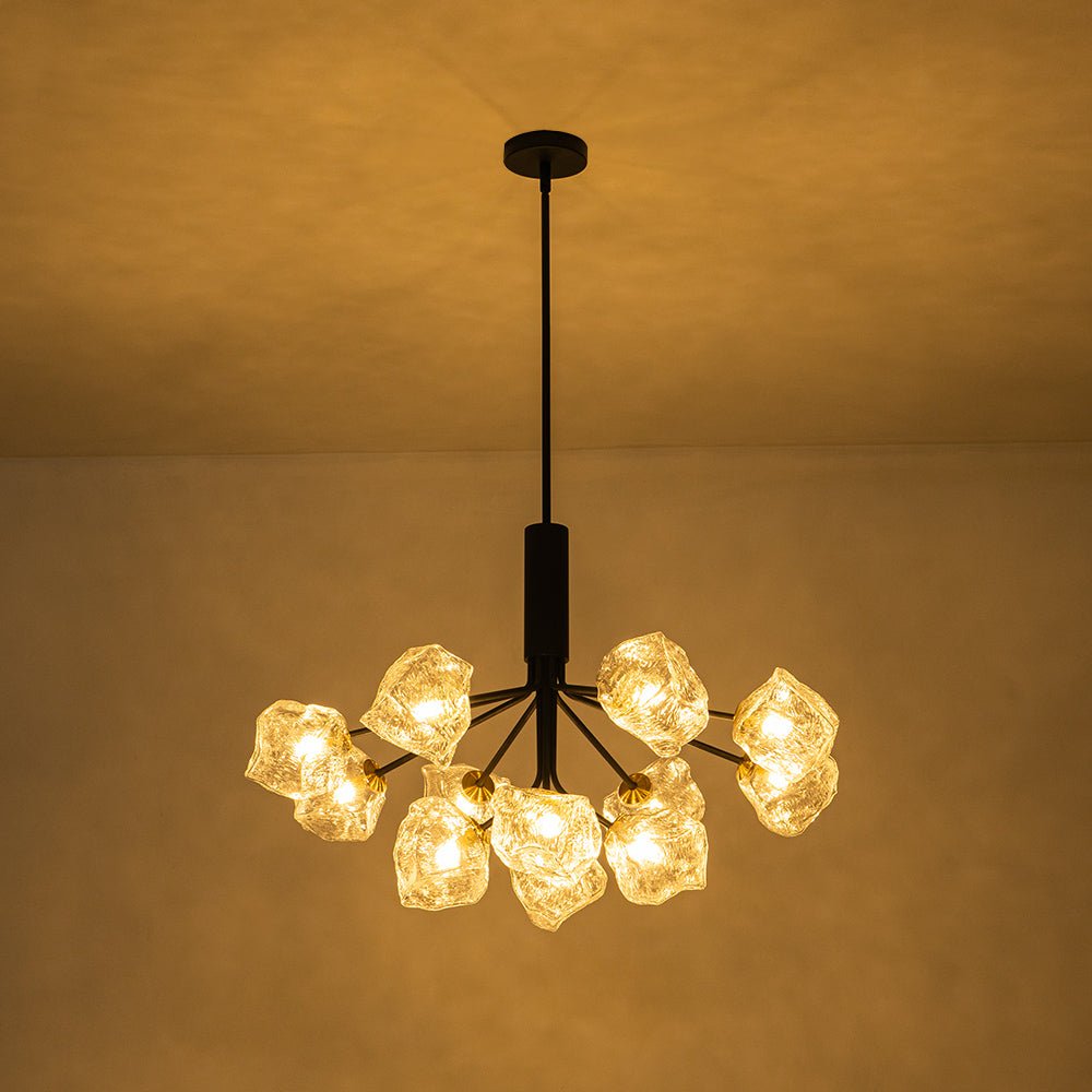 Funky Eclectic Frozen Icy Style Black Sputnik Chandelier