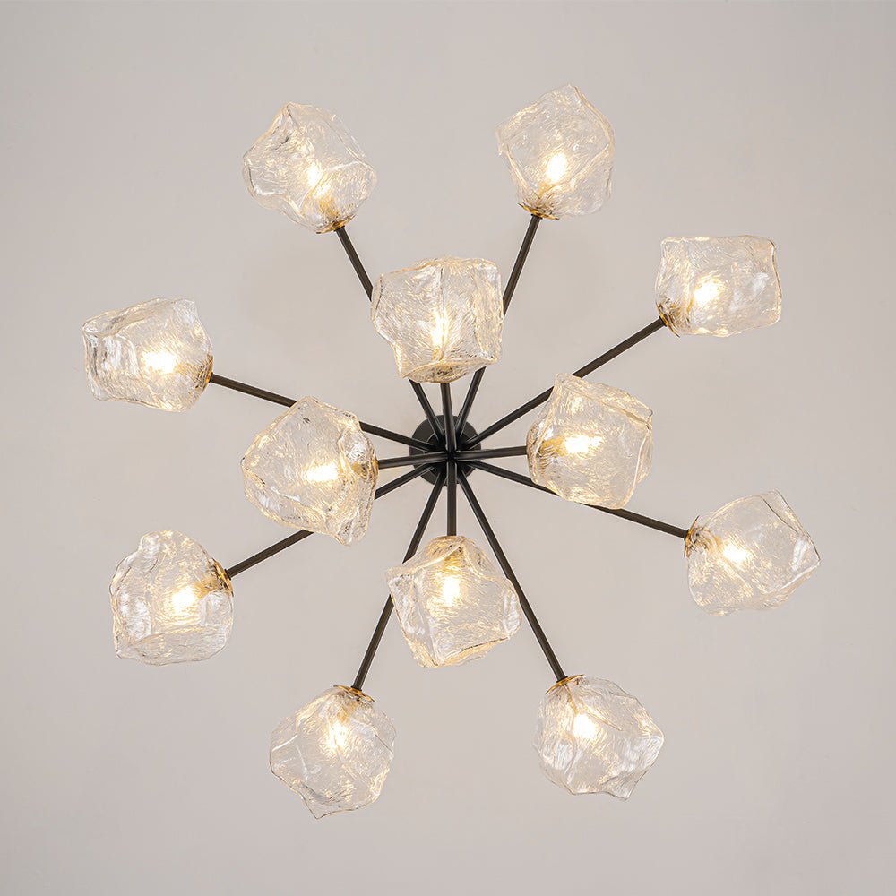 Funky Eclectic Frozen Icy Style Black Sputnik Chandelier