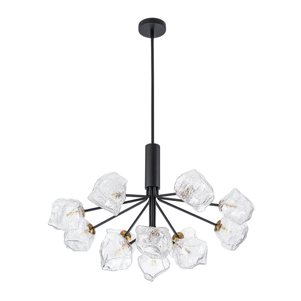 Funky Eclectic Frozen Icy Style Black Sputnik Chandelier