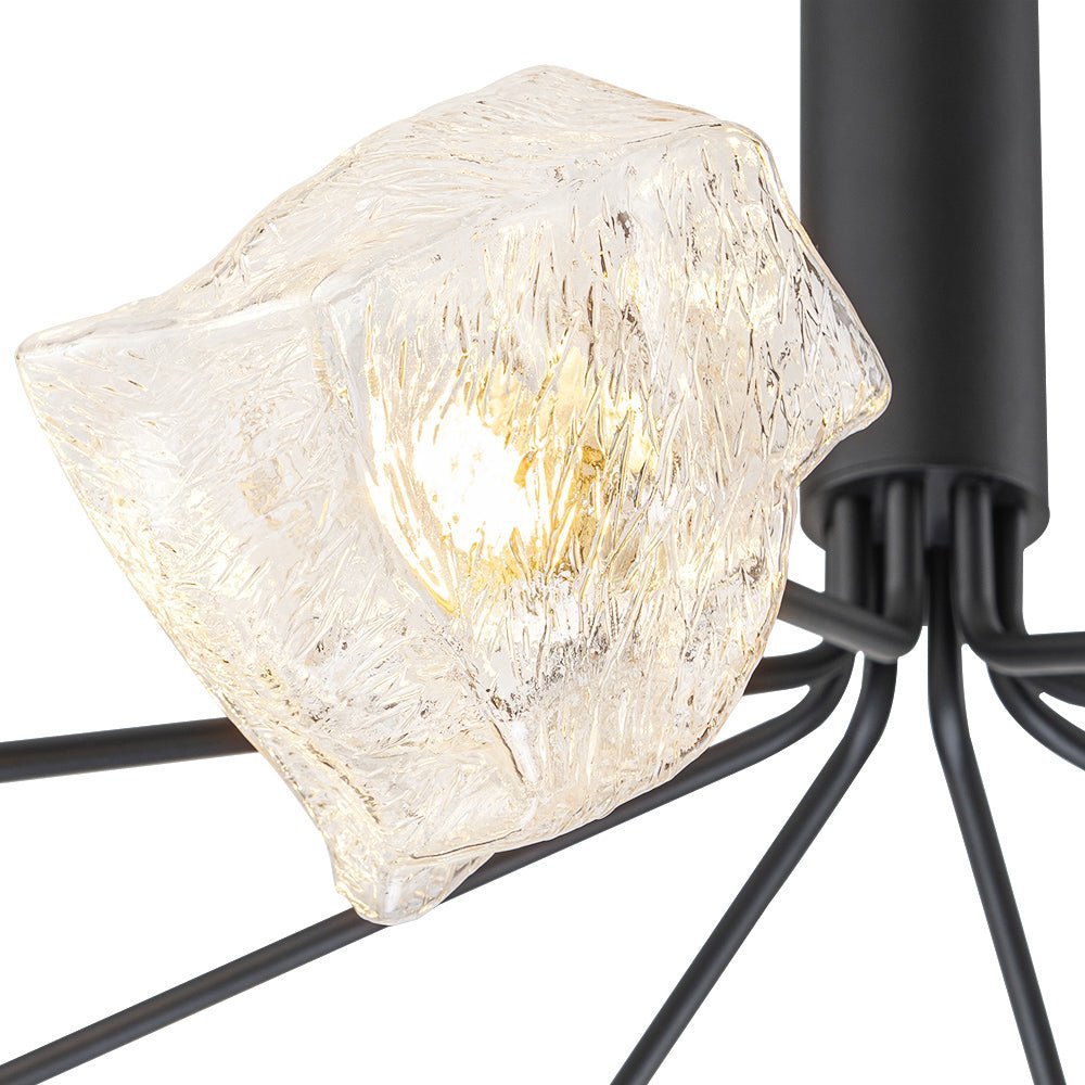 Funky Eclectic Frozen Icy Style Black Sputnik Chandelier