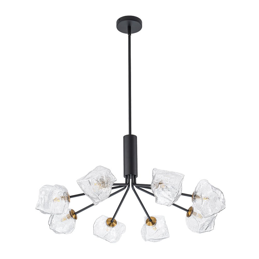 Funky Eclectic Frozen Icy Style Black Sputnik Chandelier