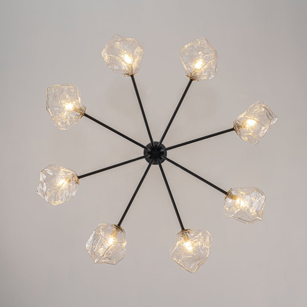 Funky Eclectic Frozen Icy Style Black Sputnik Chandelier