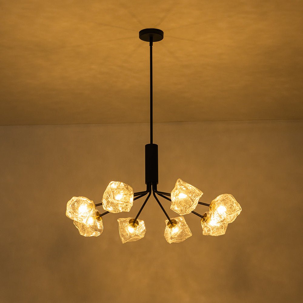 Funky Eclectic Frozen Icy Style Black Sputnik Chandelier