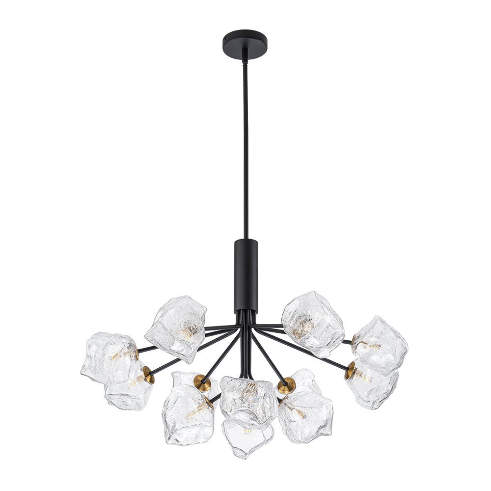 Funky Eclectic Frozen Icy Style Black Sputnik Chandelier