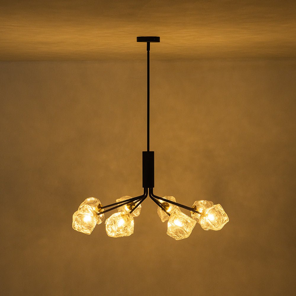 Funky Eclectic Frozen Icy Style Black Sputnik Chandelier