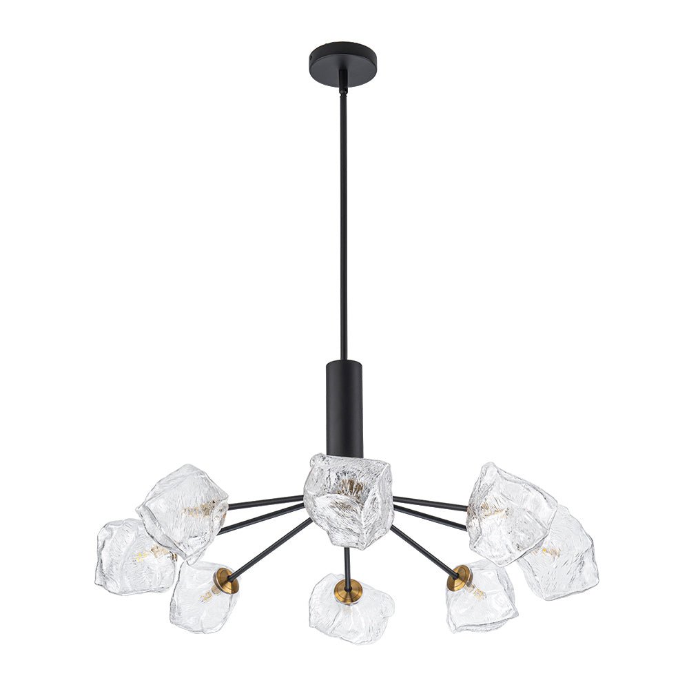 Funky Eclectic Frozen Icy Style Black Sputnik Chandelier