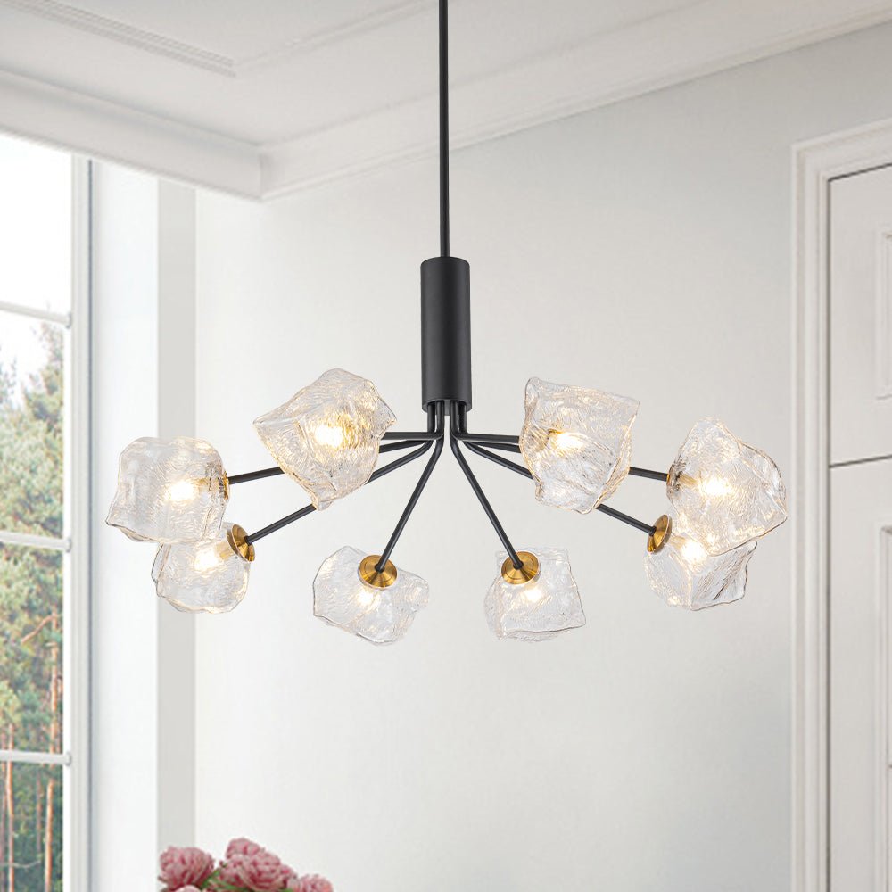 Funky Eclectic Frozen Icy Style Black Sputnik Chandelier