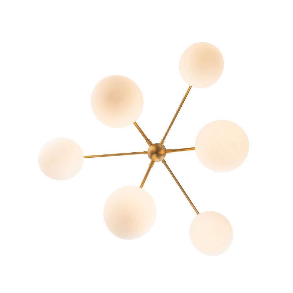 Funky Linear Sputnik Opal Glass Globe Tier Bubble Chandelier