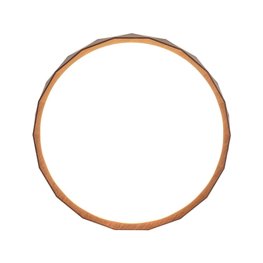 Geometric Wood Style Dimmable LED Flush Mount Light