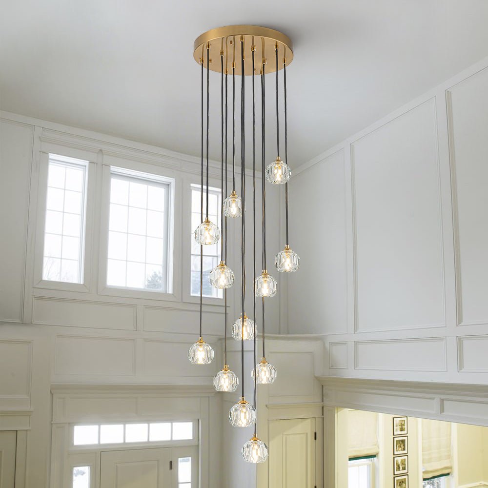Glam 12-Light Cluster Cutting Crystal Pendant Chandelier