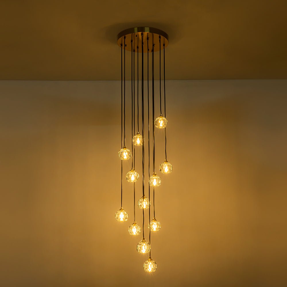 Glam 12-Light Cluster Cutting Crystal Pendant Chandelier