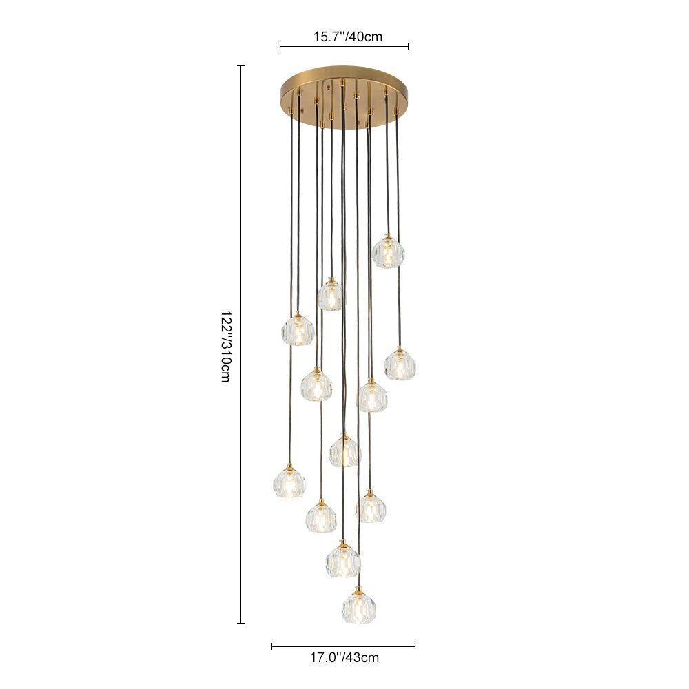 Glam 12-Light Cluster Cutting Crystal Pendant Chandelier