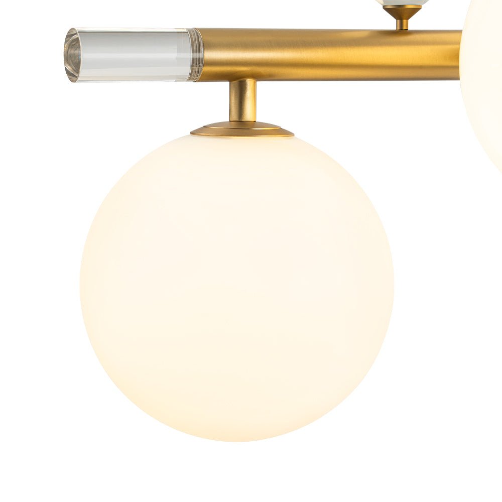 Glam 12-Light Shine Opal Glass Globe Linear Island Chandelier