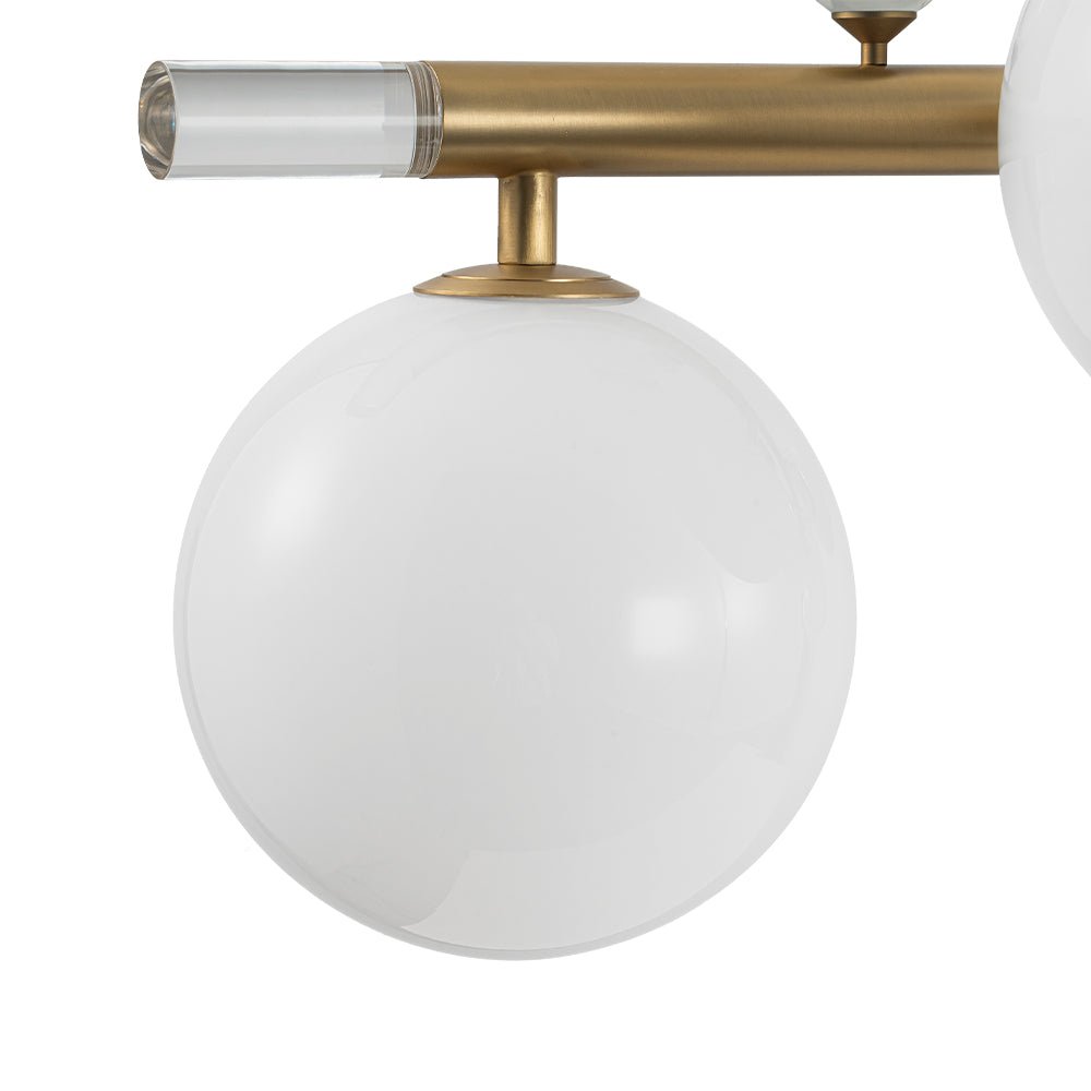 Glam 12-Light Shine Opal Glass Globe Linear Island Chandelier