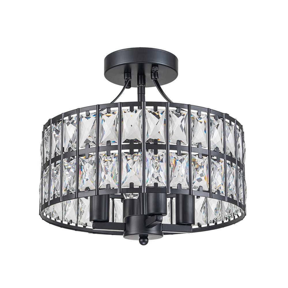 Glam 4-Light Drum Crystal Ceiling Light