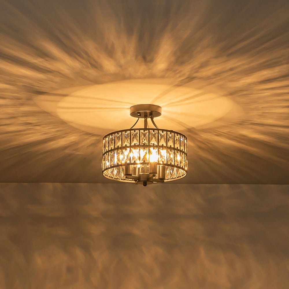 Glam 4-Light Drum Crystal Ceiling Light