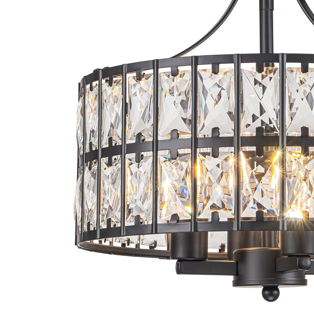 Glam 4-Light Drum Crystal Ceiling Light