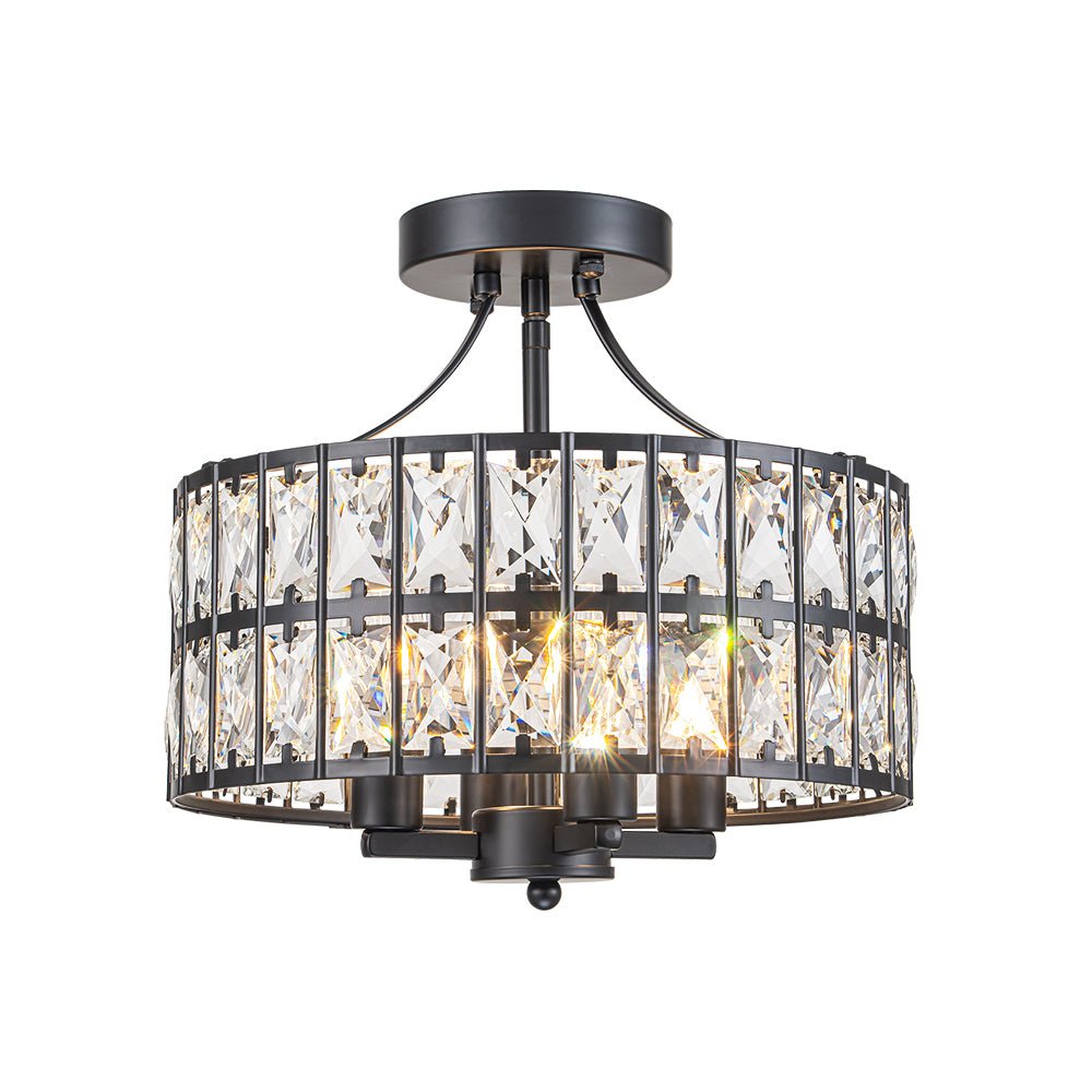 Glam 4-Light Drum Crystal Ceiling Light