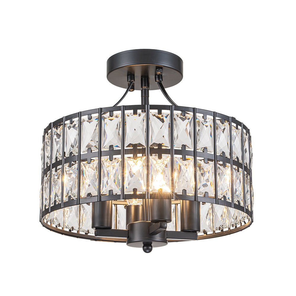 Glam 4-Light Drum Crystal Ceiling Light