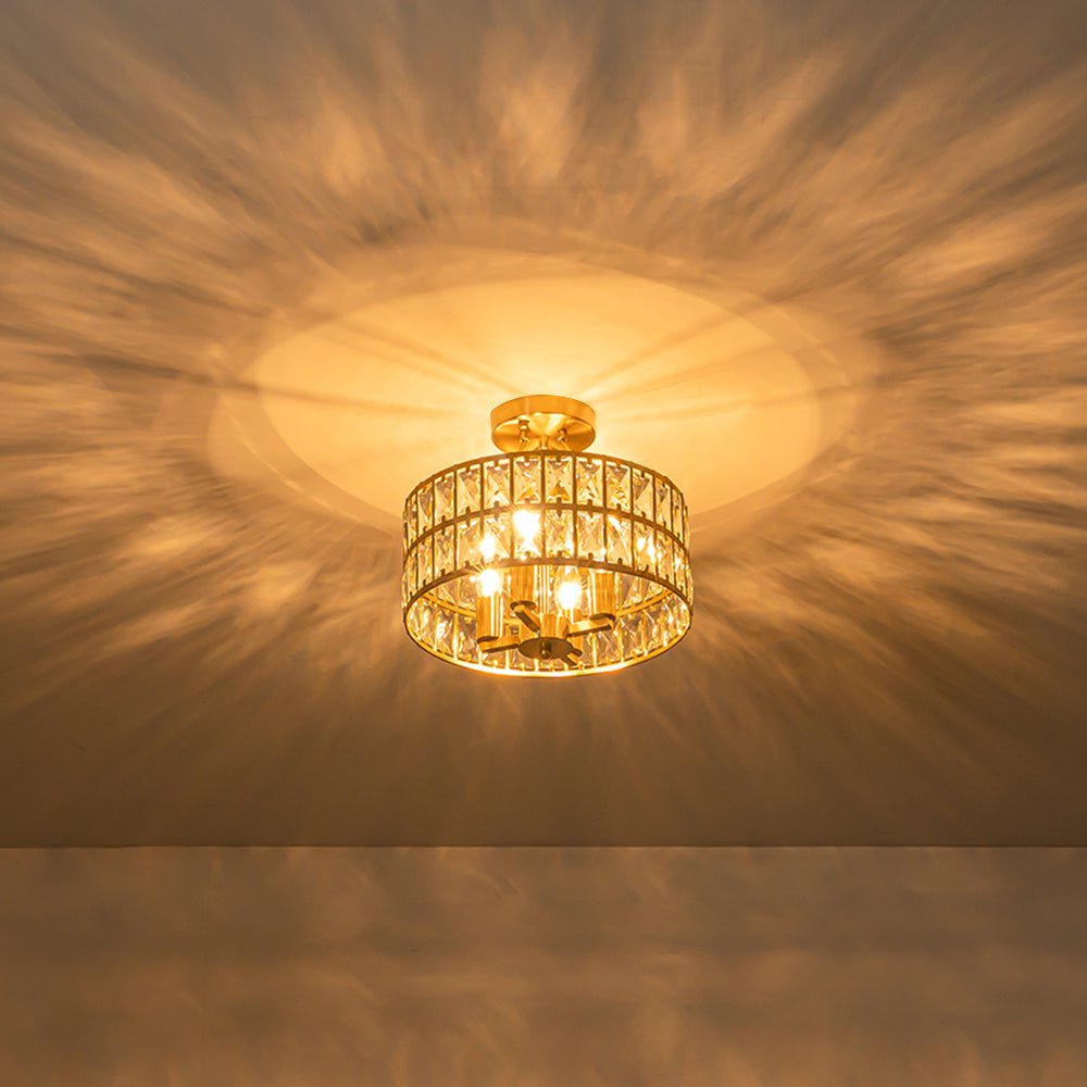 Glam 4-Light Drum Crystal Ceiling Light