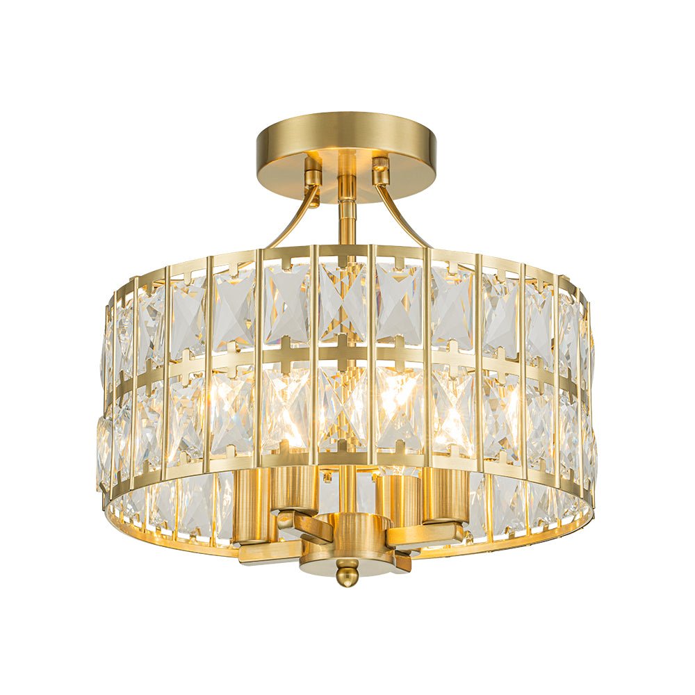 Glam 4-Light Drum Crystal Ceiling Light