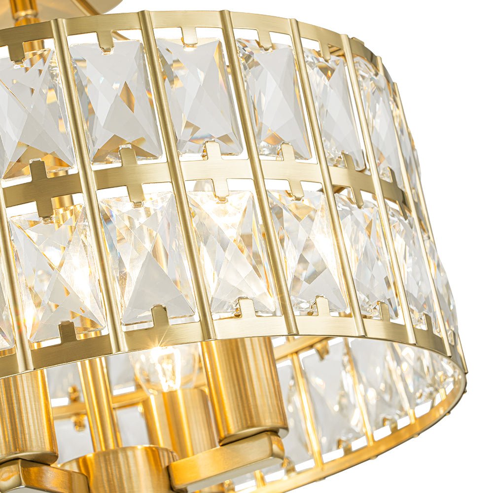 Glam 4-Light Drum Crystal Ceiling Light