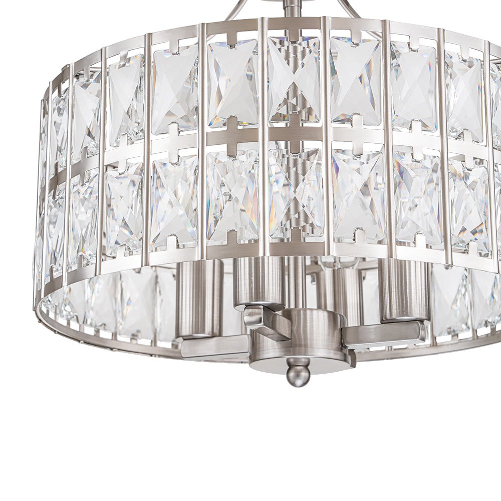 Glam 4-Light Drum Crystal Ceiling Light