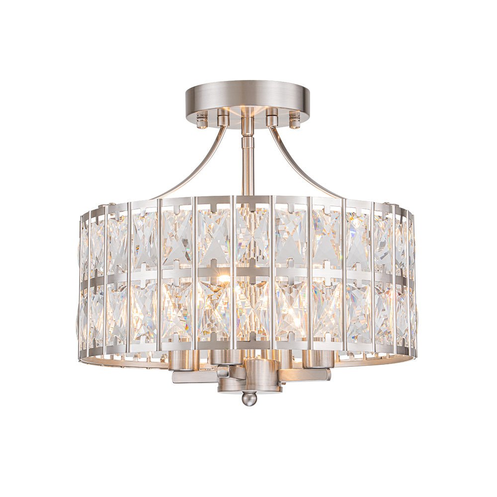 Glam 4-Light Drum Crystal Ceiling Light