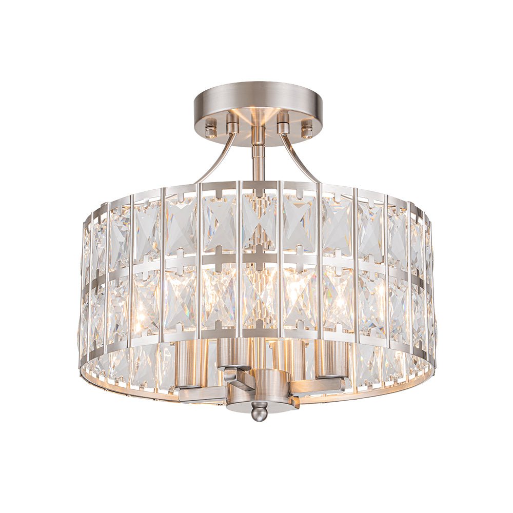Glam 4-Light Drum Crystal Ceiling Light
