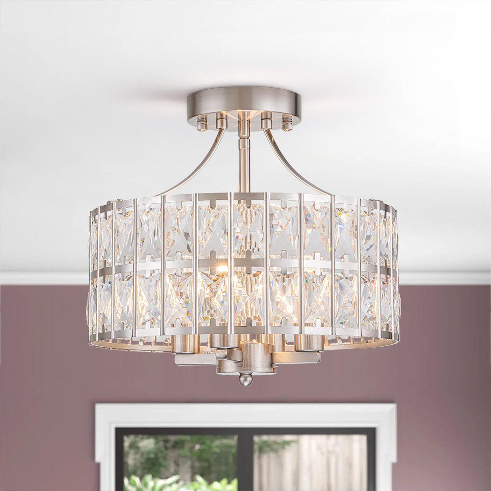 Glam 4-Light Drum Crystal Ceiling Light