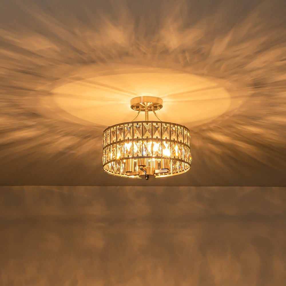 Glam 4-Light Drum Crystal Ceiling Light