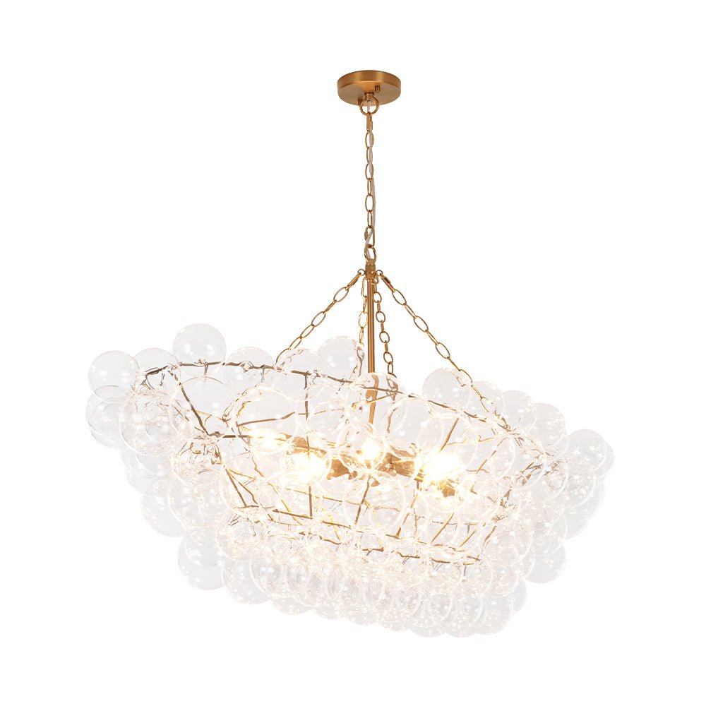 Glam 8-Light Tiered Clear Glass Bubble Island Chandelier