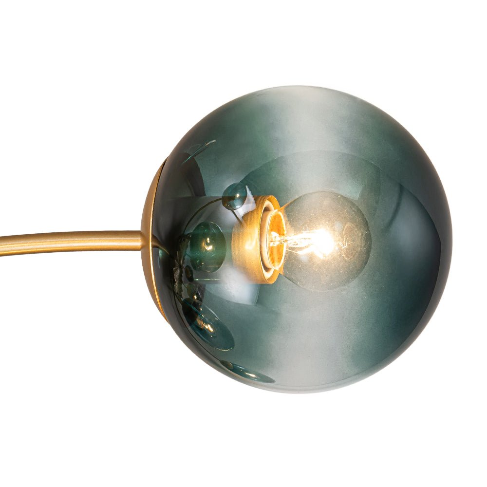 Glam Bloom 12-Light Blue Glass Bubble Semi Flush Chandelier