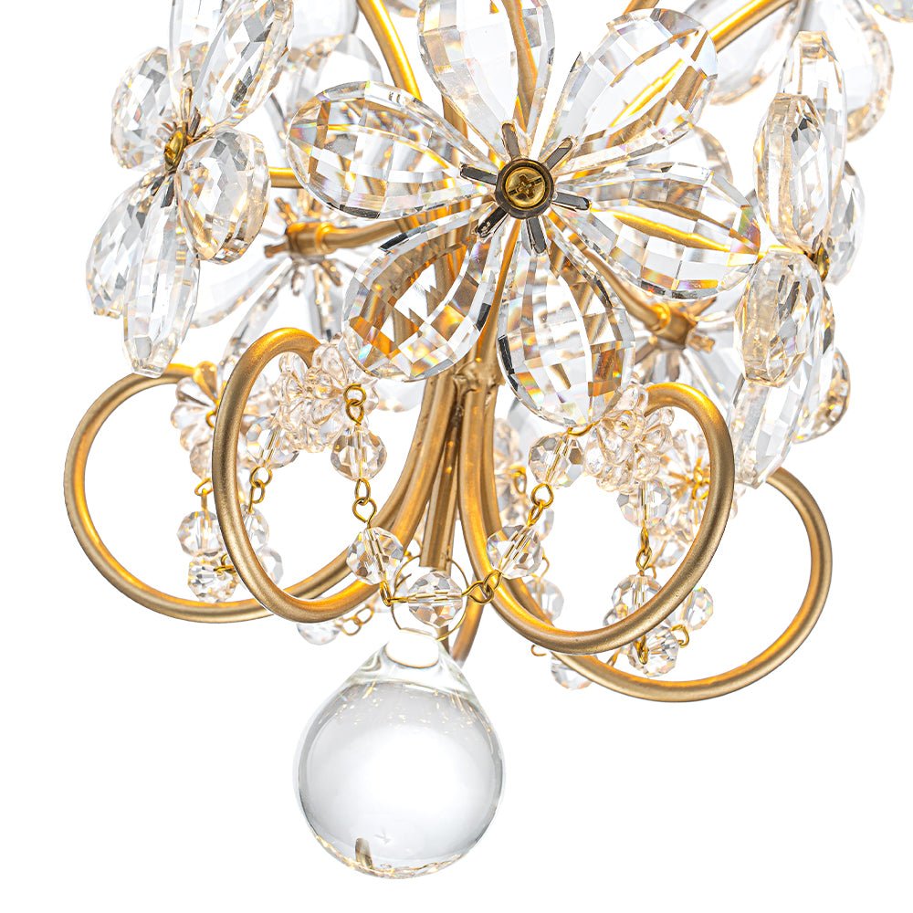 Glam Bloom Floral Crystal Accented Cage Pendant Light
