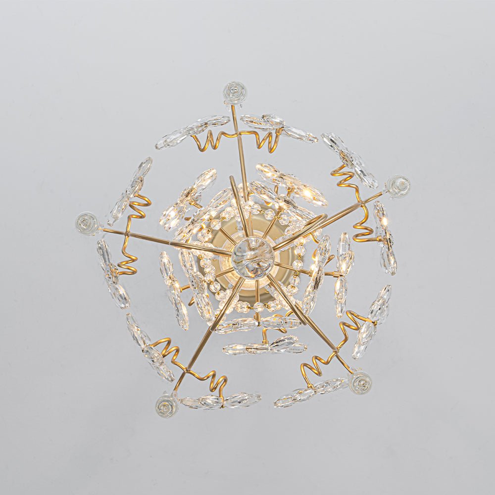 Glam Bloom Floral Crystal Accented Cage Pendant Light