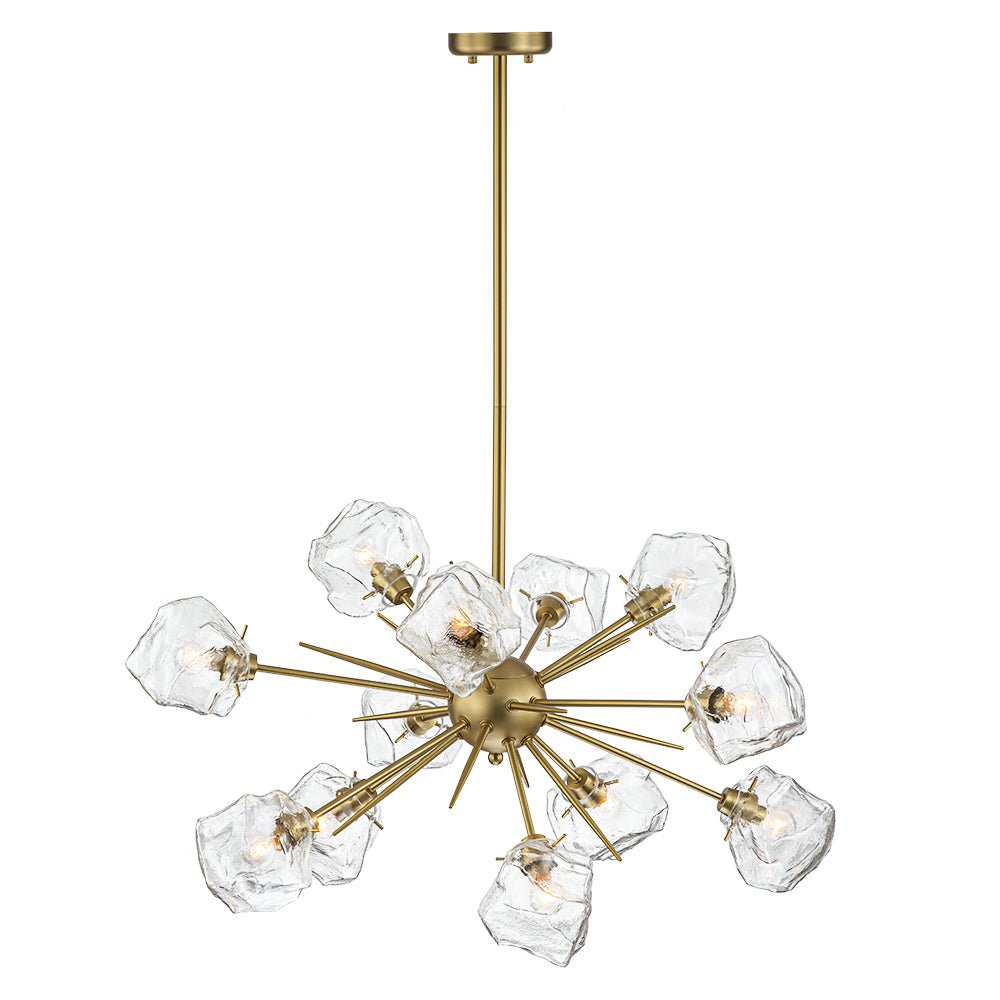 Glam Brass 12-Light Frozen Ice Style Sputnik Chandelier