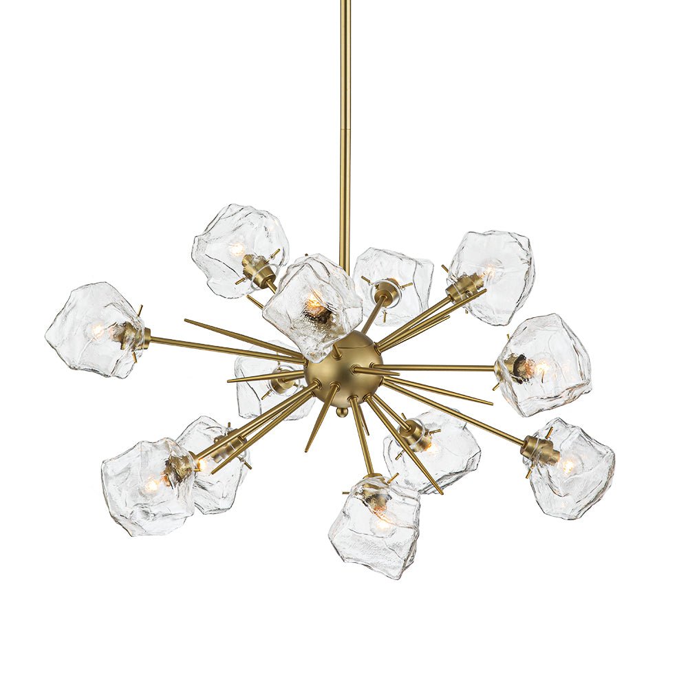 Glam Brass 12-Light Frozen Ice Style Sputnik Chandelier