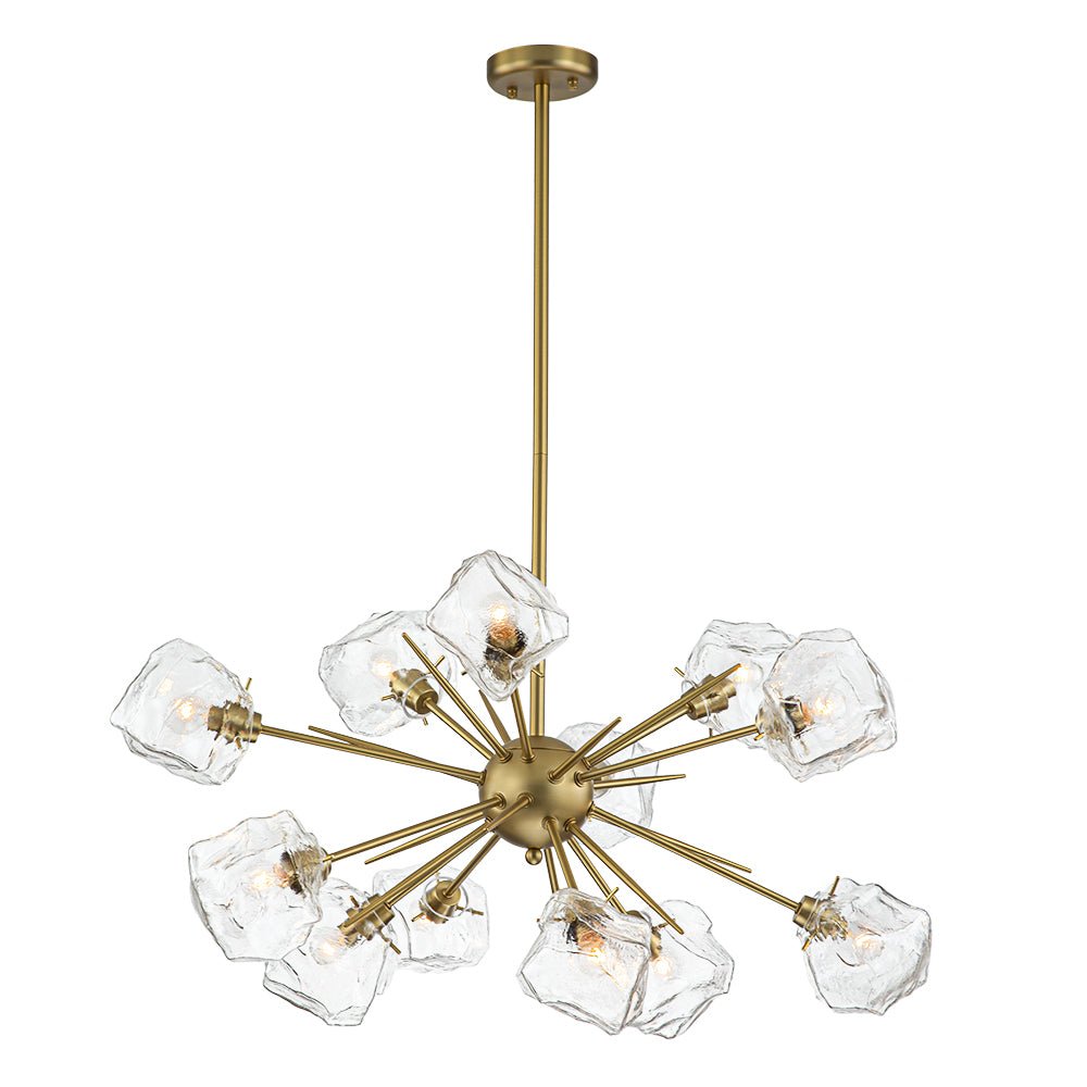 Glam Brass 12-Light Frozen Ice Style Sputnik Chandelier